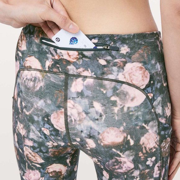 Lululemon Speed Up Crop *21" Frosted Rose Multi Size 4 EUC - Picture 4 of 8
